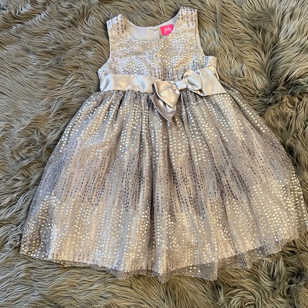 Beautiful Silver Sparkle Girls Formal Dress